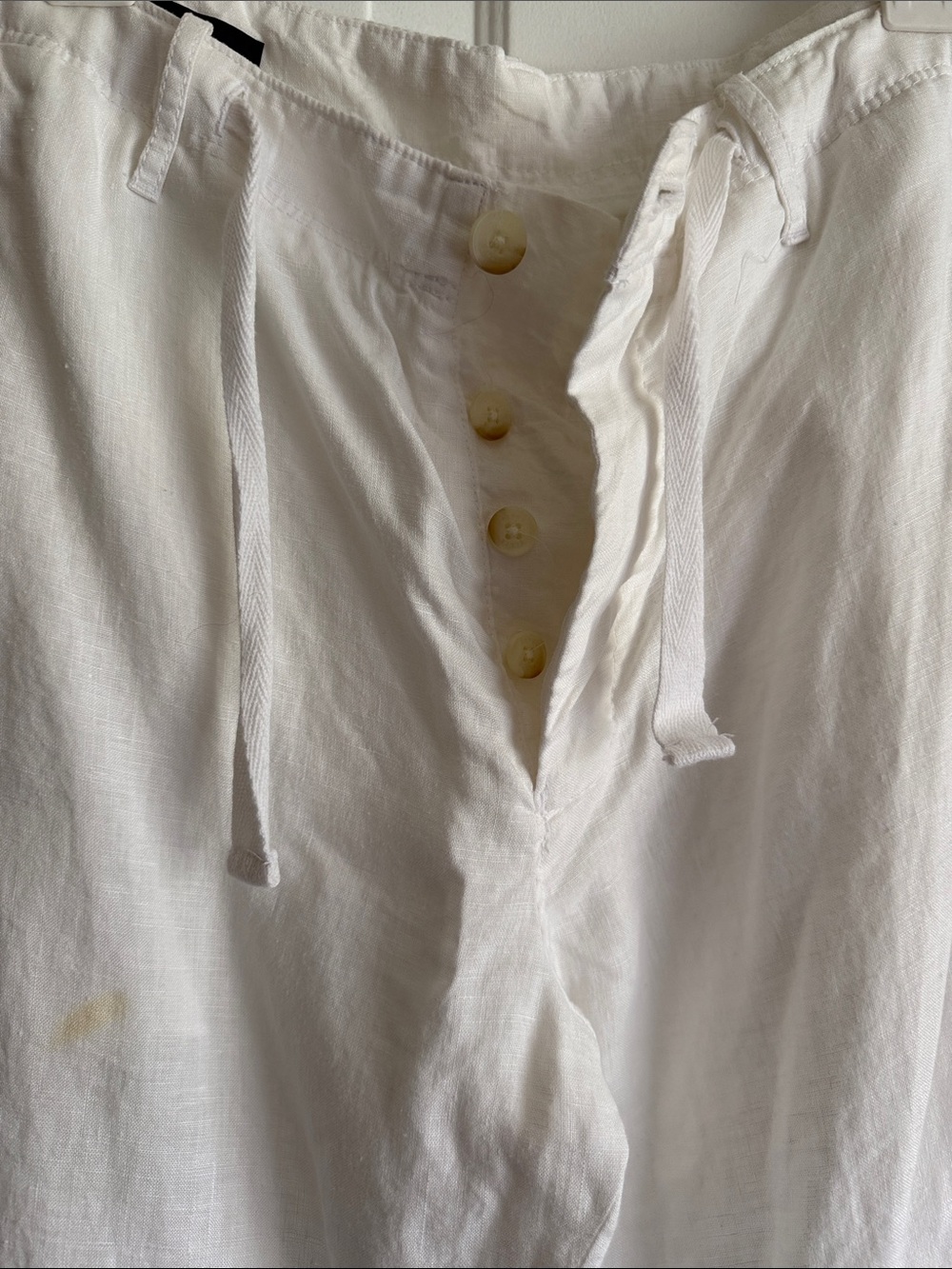 Perry Ellis White Linen-Blend Pants - Picture 4 of 9
